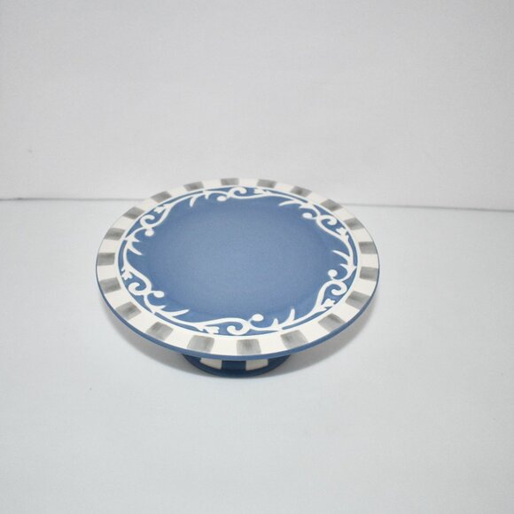 Mackenzie-Childs Cameo Small Pedestal Platter #35514-2376...